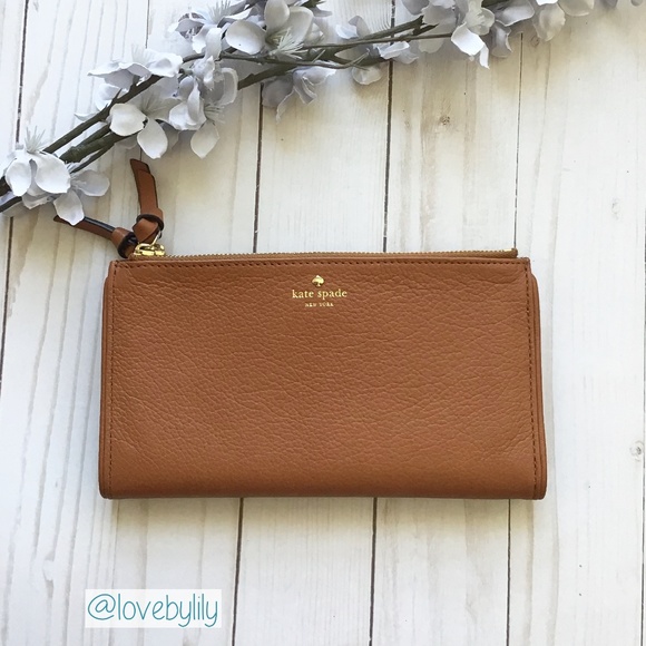 NWT Kate Spade Larchmont Avenue Warm Cognac Wallet - Picture 2 of 7